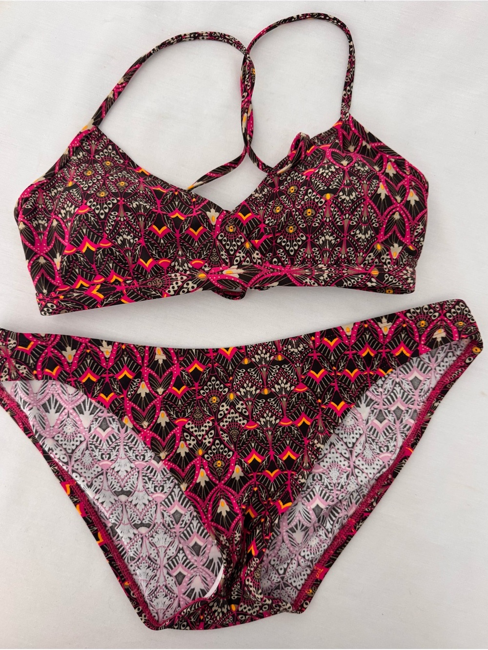 Patagonia Pink Brown Bikini Small Top Medium Bottoms Swim